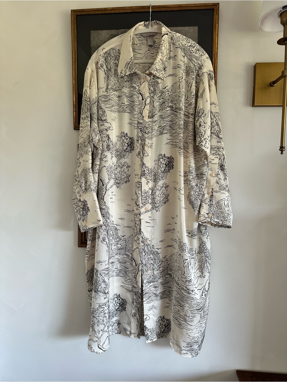 H&M Scenic Print Long Shirt/Dress - Stunning! XL - Picture 3 of 13